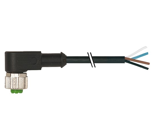 Connector cable M12 4p female right-angled L=5m