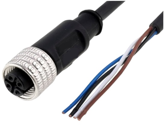 Connector cable M12 4p female straight L=5m