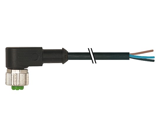 Connector cable M12 4p female right-angled L=1,5m