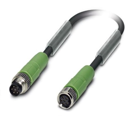 Connector cable M8 6p male straight - M8 6p female straight L=1m