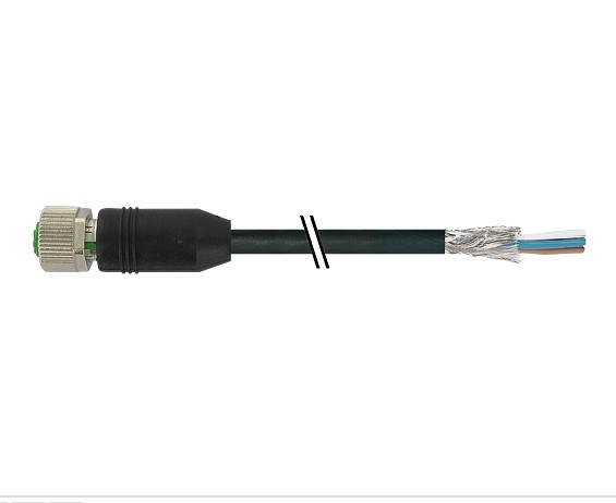 Connector cable M12 5p female straight L=3m
