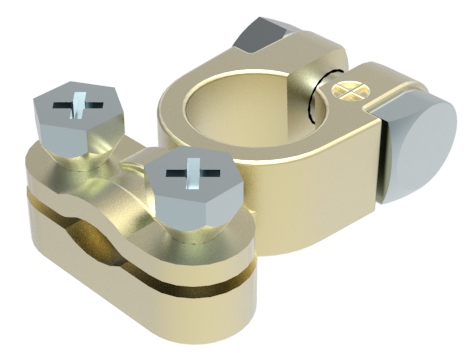 Battery pole clip positive