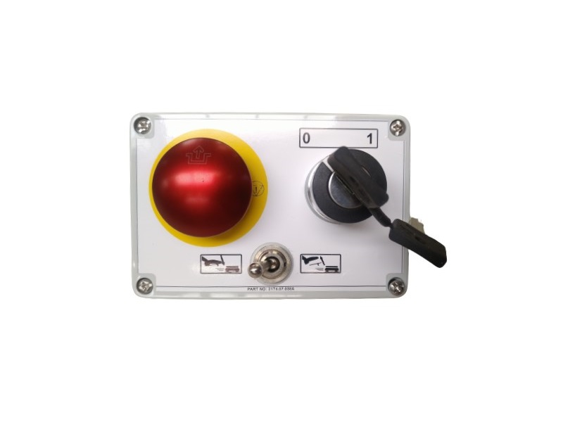 Control box BRW170/185 + emergency stop + key switch + gas/brake