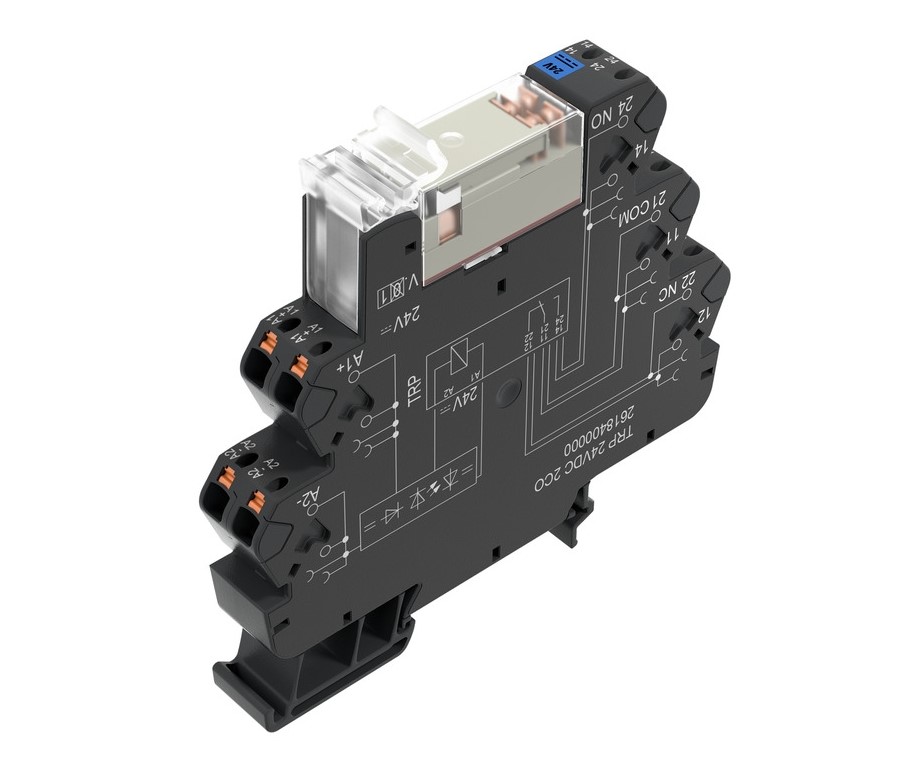 Relay incl. feet 2x switch 24V DC/8A LED