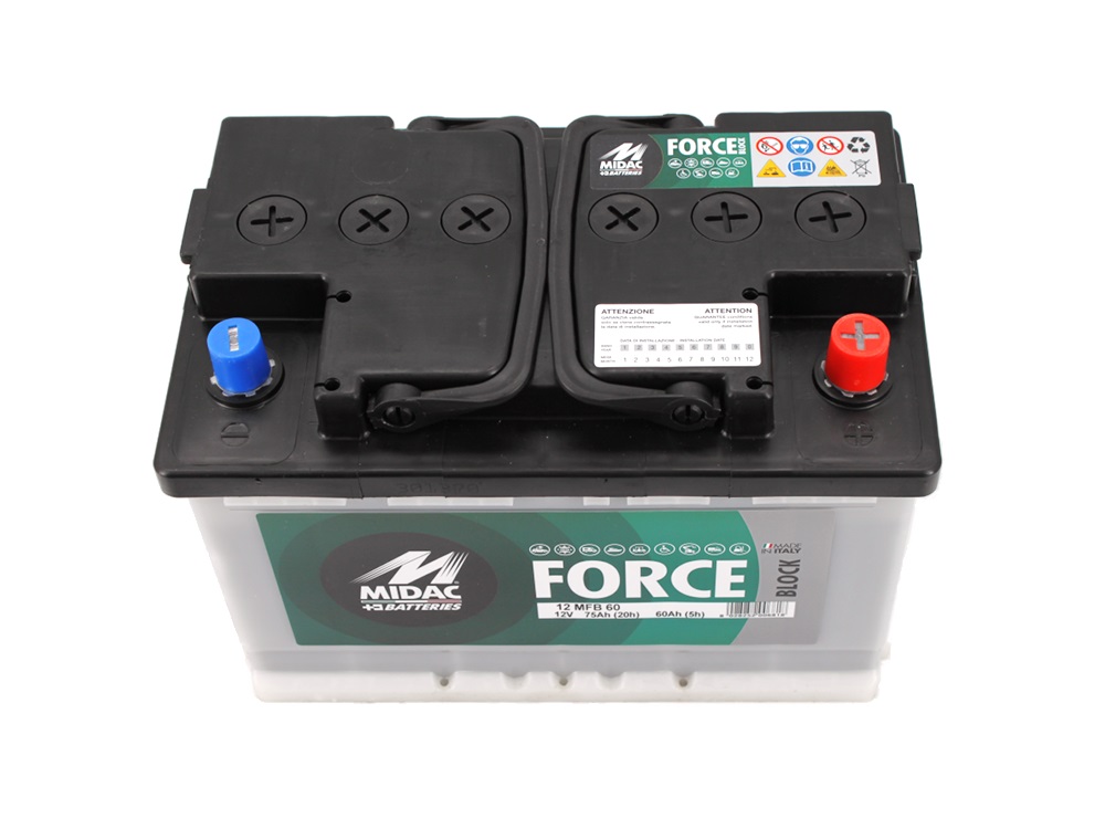 Traction battery 75Ah/20h 60Ah/5h 12V WET L275xW175xH190mm