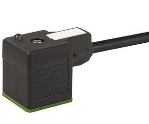 Magnetic valve plug cap 24VDC 1,5m diode + led 2P+2A