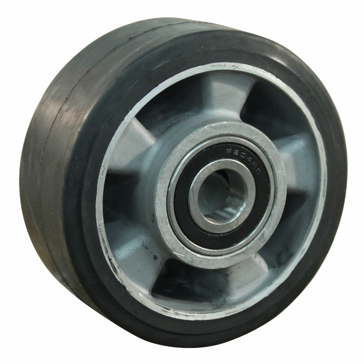 Wheel alu/rub 125x50mm (axle 20)