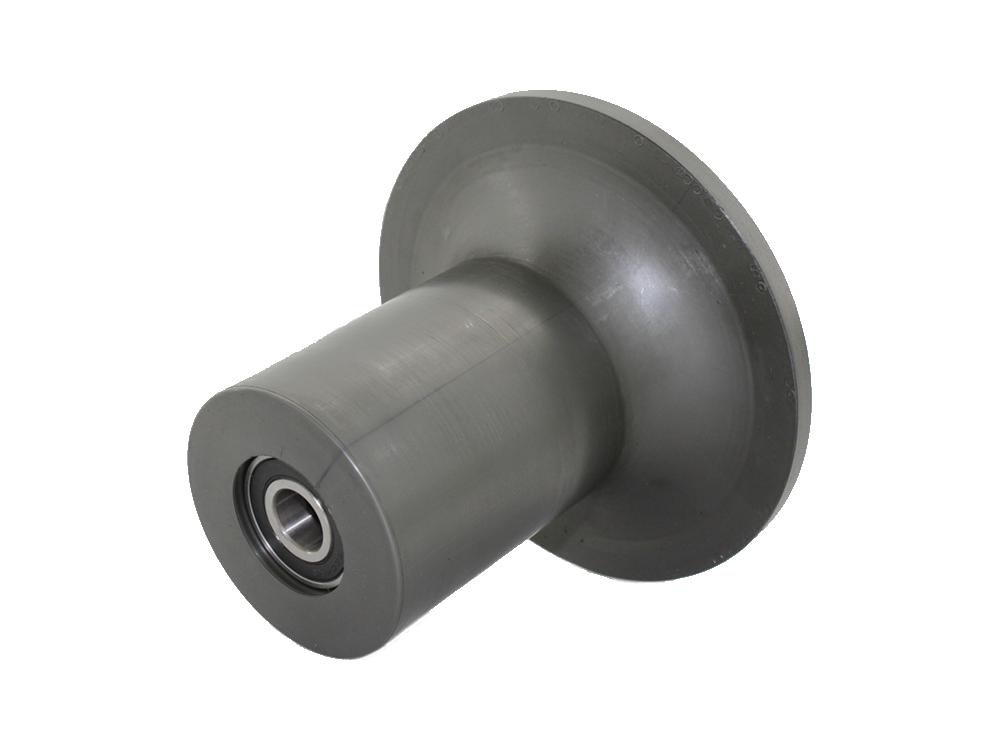 Flange roller nylon 183x150x90mm (for pipe 45mm) with bearings, axle 20mm