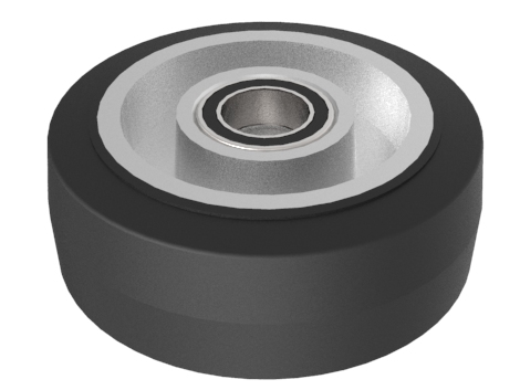 Lifting wheel alu/rub 100x40mm + axle bush 15mm