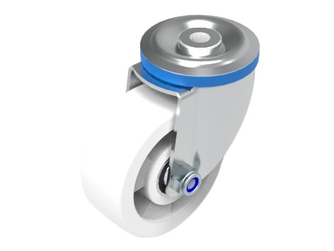 Swivel castor 100x40mm 1-hole M12 nylon