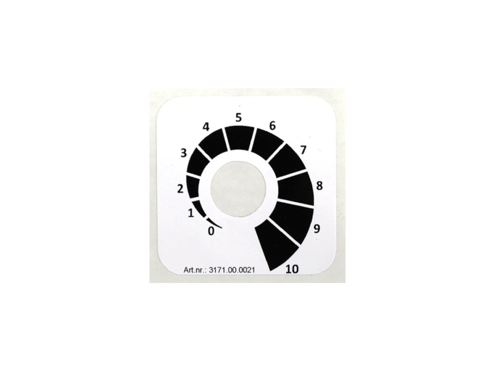 Sticker for potentiometer 0-10 (min. 20 pc.)
