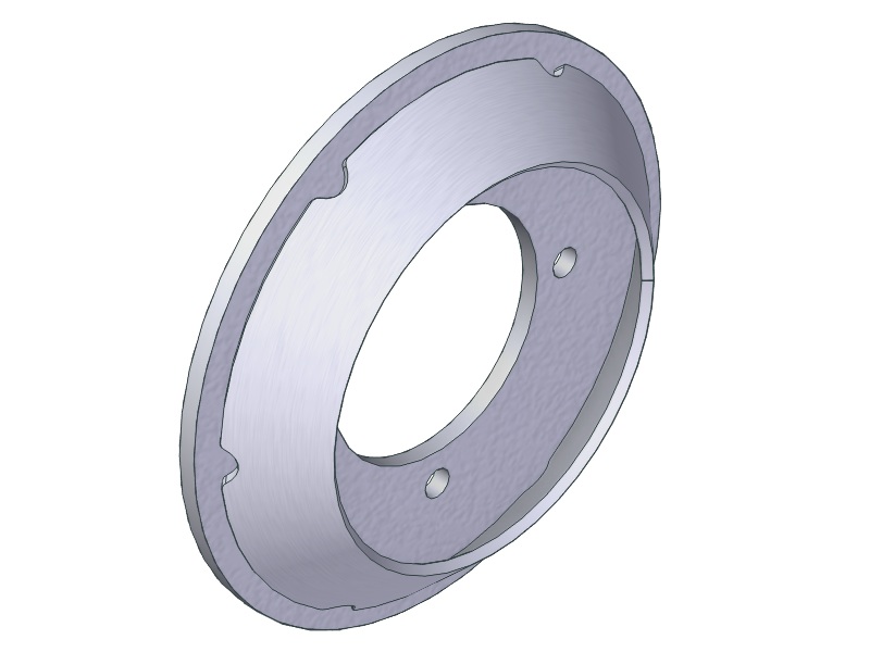 Flange with dish for Benomic series with poly. wheels